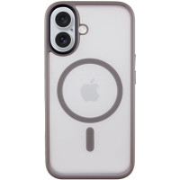 TPU+PC чохол Metal Buttons with MagSafe для Apple iPhone 16  Сірий/Grey  (ITS-L-00000073091_5)