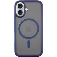 TPU+PC чохол Metal Buttons with MagSafe для Apple iPhone 16  Синій/Navy Blue  (ITS-L-00000073091_2)