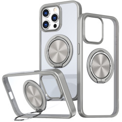 TPU+PC чохол Metal Ring with MagSafe для Apple iPhone 15 Pro Max Сірий  (ITS-L-00000073477_2)