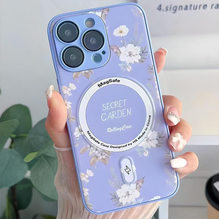 TPU+PC чохол Secret Garden with MagSafe для Apple iPhone 15 Pro Max Lilac  (ITS-L-00000067971_2)