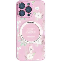 TPU+PC чохол Secret Garden with MagSafe для Apple iPhone 15 Pro  Pink  (ITS-L-00000067970_4)
