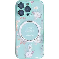 TPU+PC чохол Secret Garden with MagSafe для Apple iPhone 16 Pro (6.3') Mint  (ITS-L-00000074299_3)