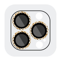 Захисне скло Metal Shine на камеру (у упак.) для Apple iPhone 15 Pro/15 Pro Max Золотий/Gold
