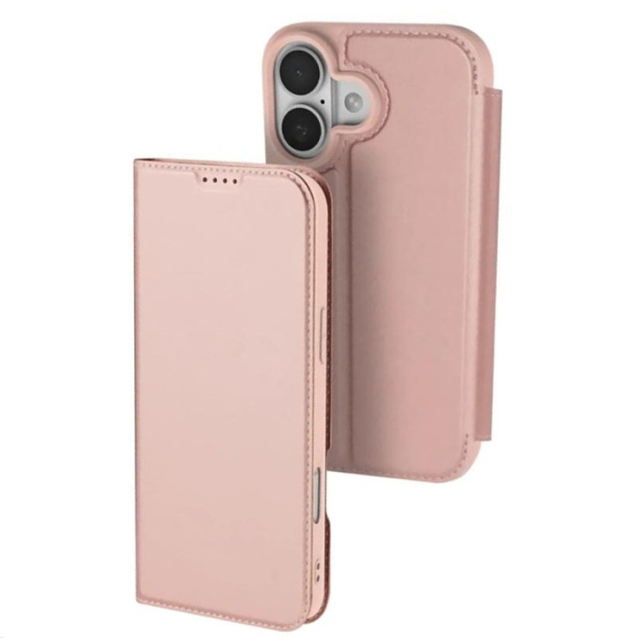 Чохол-книжка Dux Ducis з кишенею для візиток для Apple iPhone 17 (6.3') Rose Gold