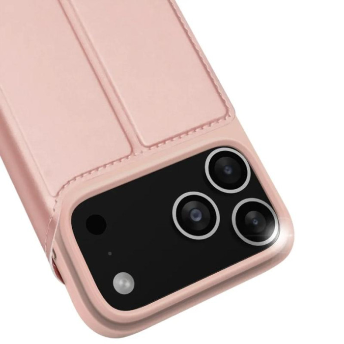 Чохол-книжка Dux Ducis з кишенею для візиток для Apple iPhone 17 Pro (6.3') Rose Gold
