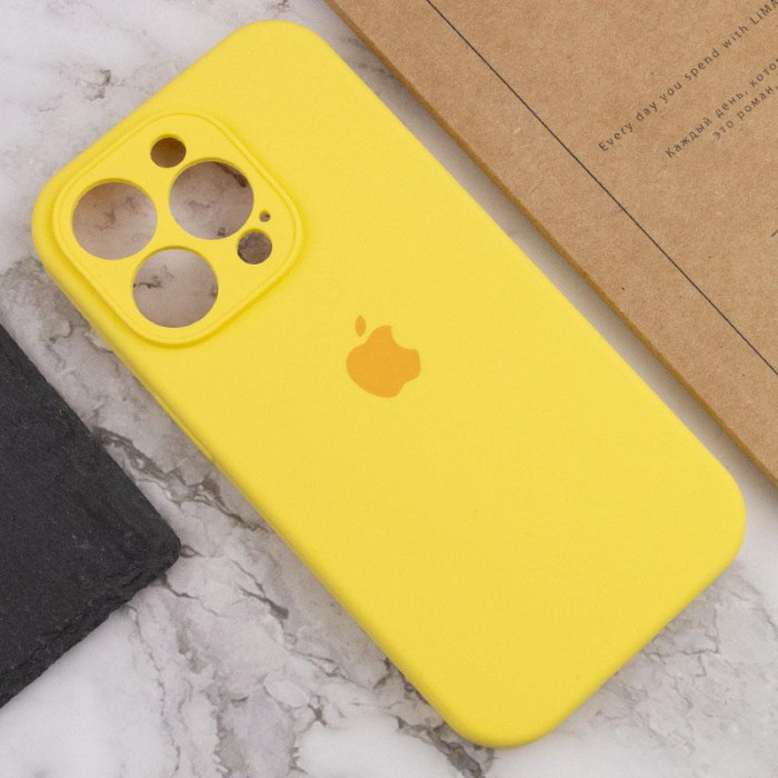 Чохол Silicone Case Full Camera Protective (AA) для Apple iPhone 15 Pro Max Жовтий/Yellow