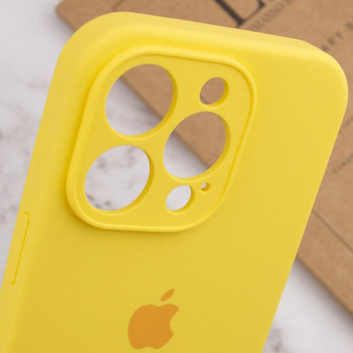 Чохол Silicone Case Full Camera Protective (AA) для Apple iPhone 15 Pro Max Жовтий/Yellow