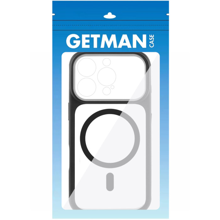 Чохол TPU+PC GETMAN Moon Clear з MagSafe для Apple iPhone 14 Pro  Black