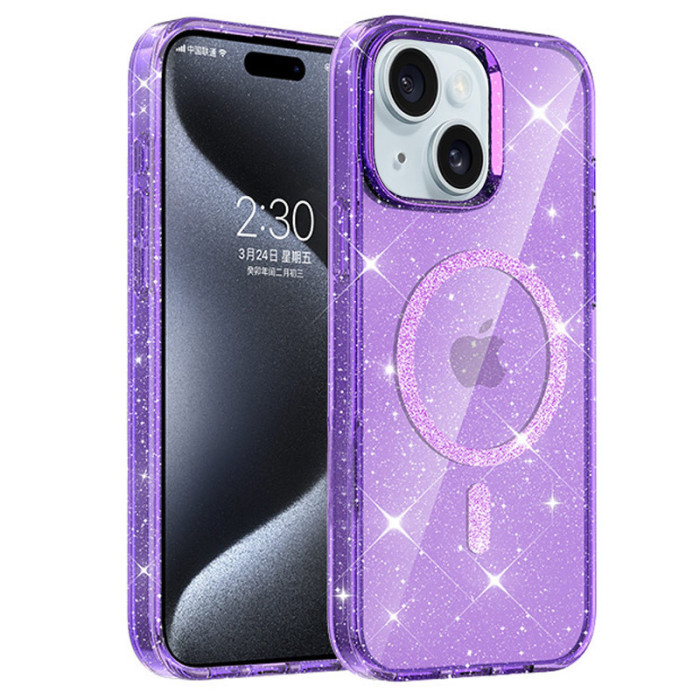 Чохол TPU Eclipse Sparkle (MagFit) для Apple iPhone 15  Purple