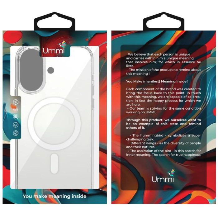 Чохол Ummi transparent with MagSafe для Apple iPhone 17 (6.3') Clear