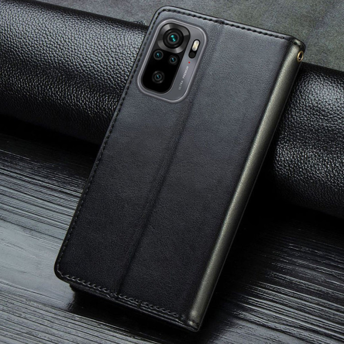 Шкіряний чохол-книжка GETMAN Gallant (PU) для Xiaomi Redmi Note 10/Note 10s Чорний