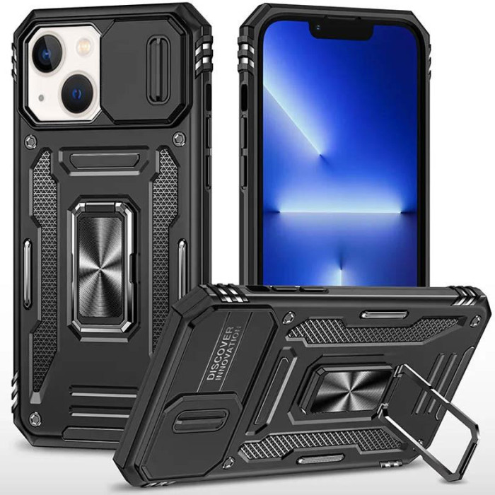 Ударостійкий чохол Camshield Army Ring для Apple iPhone 15  Чорний/Black