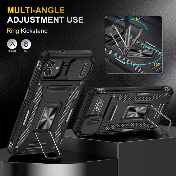 Ударостійкий чохол Camshield Army Ring для Samsung Galaxy A06 Чорний/Black