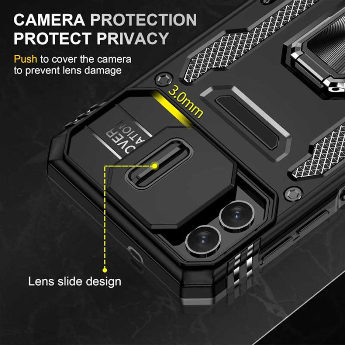 Ударостійкий чохол Camshield Army Ring для Samsung Galaxy A06 Чорний/Black