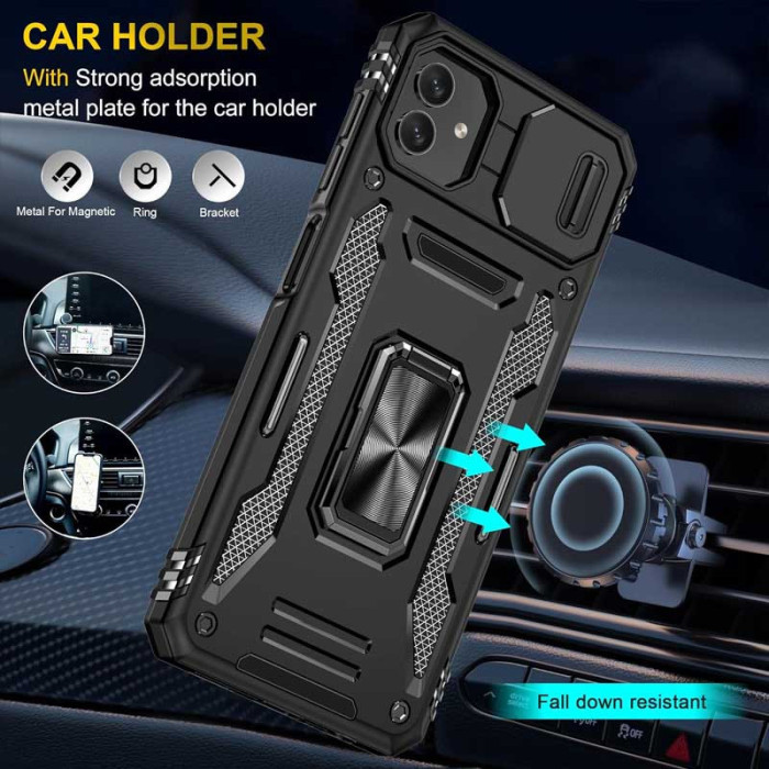 Ударостійкий чохол Camshield Army Ring для Samsung Galaxy A06 Чорний/Black