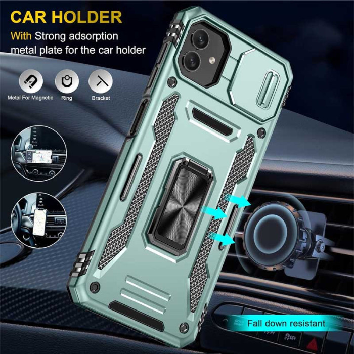 Ударостійкий чохол Camshield Army Ring для Samsung Galaxy A06 Зелений/Light Green