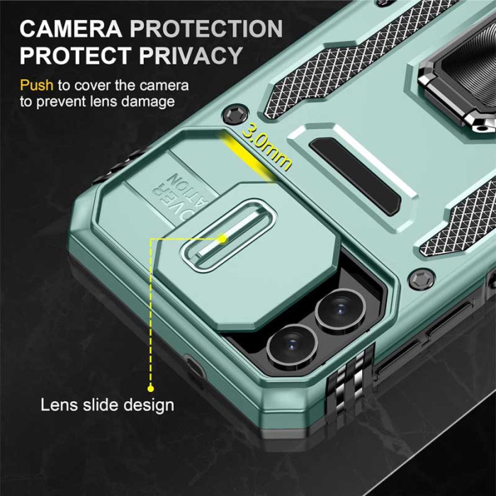 Ударостійкий чохол Camshield Army Ring для Samsung Galaxy A06 Зелений/Light Green