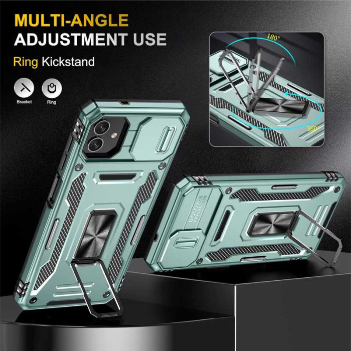 Ударостійкий чохол Camshield Army Ring для Samsung Galaxy A06 Зелений/Light Green