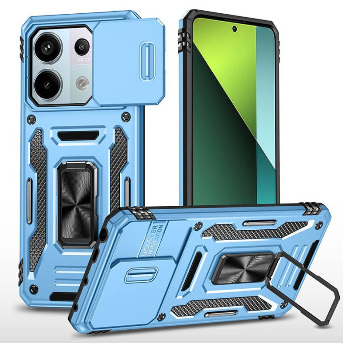 Ударостійкий чохол Camshield Army Ring для Xiaomi Poco X6 Pro Блакитний/Light Blue