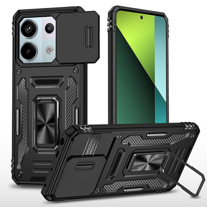 Ударостійкий чохол Camshield Army Ring для Xiaomi Redmi Note 13 4G Чорний/Black