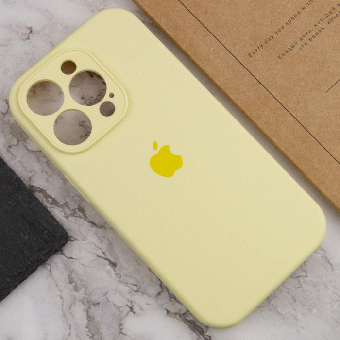 Чохол Silicone Case Full Camera Protective (AA) для Apple iPhone 14 Pro Max Жовтий/Mellow Yellow
