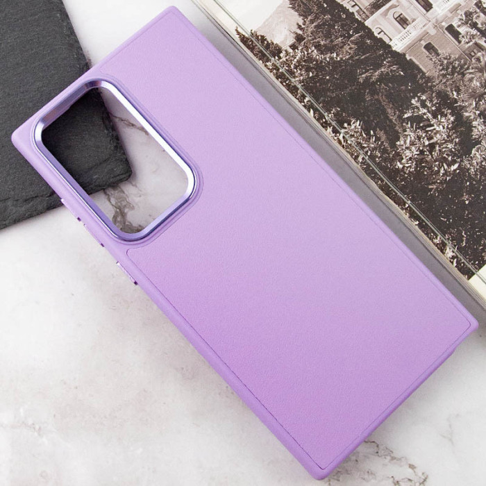 Шкіряний чохол Bonbon Leather Metal Style для Samsung Galaxy S23 Ultra Бузковий/Dasheen
