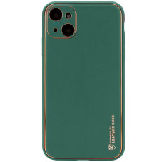 Шкіряний чохол Xshield для Apple iPhone 14 Plus Зелений/Army green