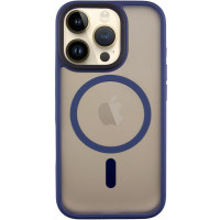 TPU+PC чохол Metal Buttons with MagSafe для Apple iPhone 16 Pro Max (6.9') Синій/Navy Blue  (ITS-L-00000073093_2)