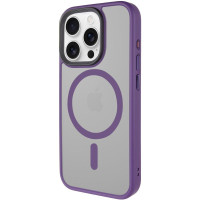 TPU+PC чохол Metal Buttons with MagSafe для Apple iPhone 16 Pro Max (6.9') Темно-фіолетовий/Dark Purple  (ITS-L-00000073093_3)