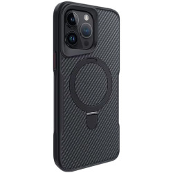 TPU+PC чохол Metal Buttons with MagSafe Carbon Ring для Apple iPhone 14 Pro Max Чорний  (ITS-00000073483_1)