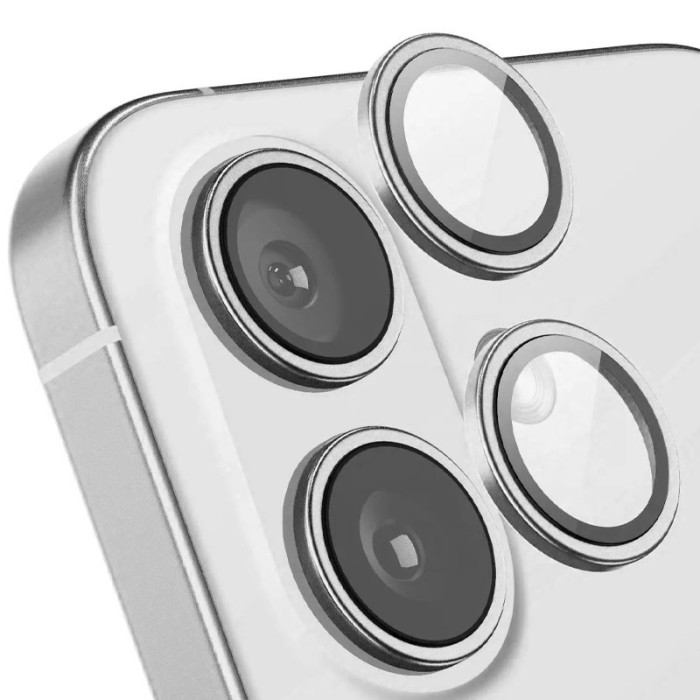 Захисне скло Metal Classic на камеру (в упак.) для Apple iPhone 16/16 Plus Срібний/Silver