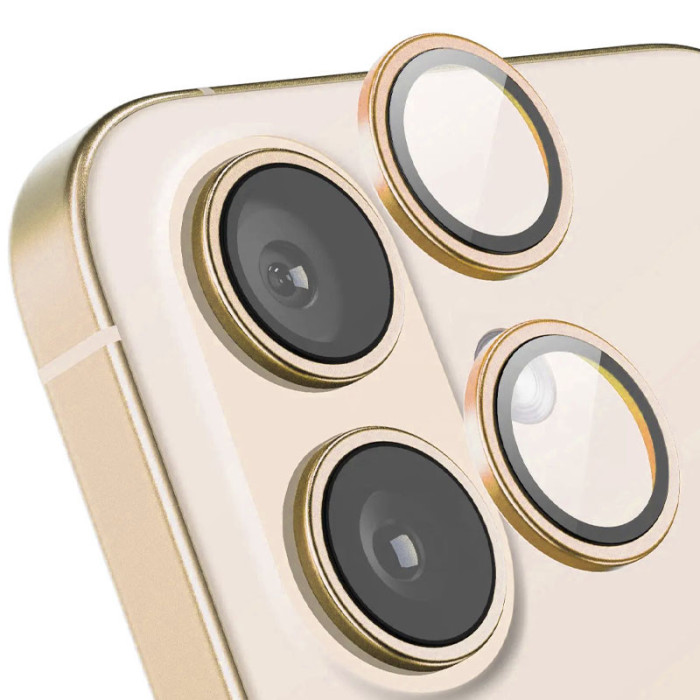 Захисне скло Metal Classic на камеру (в упак.) для Apple iPhone 16/16 Plus Золотий/Gold