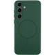 Чохол Silicone Cover Lakshmi Full Camera (AA) з Magnetic Fit для Samsung Galaxy S24 FE Зелений/Dark green