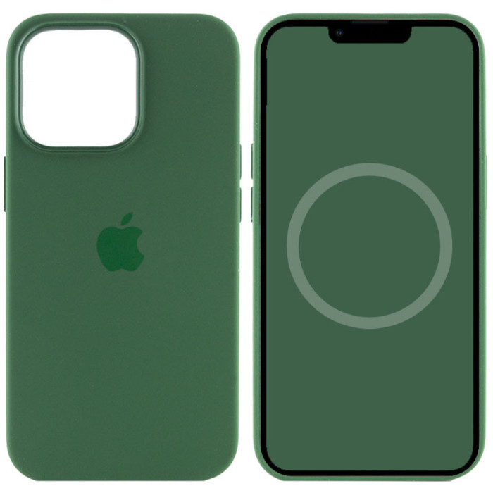 Чохол Silicone case (AAA) with Magsafe and Animation для Apple iPhone 13 Pro  Зелений/Clover