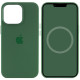 Чохол Silicone case (AAA) with Magsafe and Animation для Apple iPhone 13 Pro  Зелений/Clover