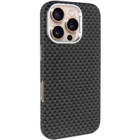 Чохол TPU+PC KVZV Triangular Pattern з Magnetic Fit для Apple iPhone 16 Pro Max (6.9') Black