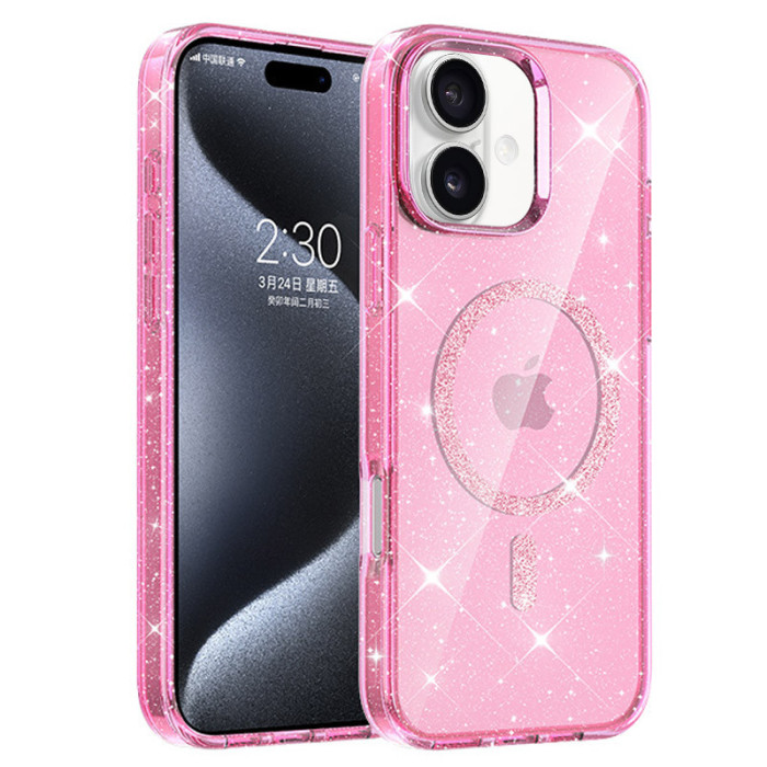 Чохол TPU Eclipse Sparkle (MagFit) для Apple iPhone 16  Pink