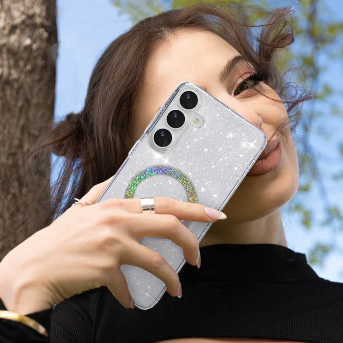 Чохол TPU Eclipse Sparkle (MagFit) для Samsung Galaxy S25/S24 Clear