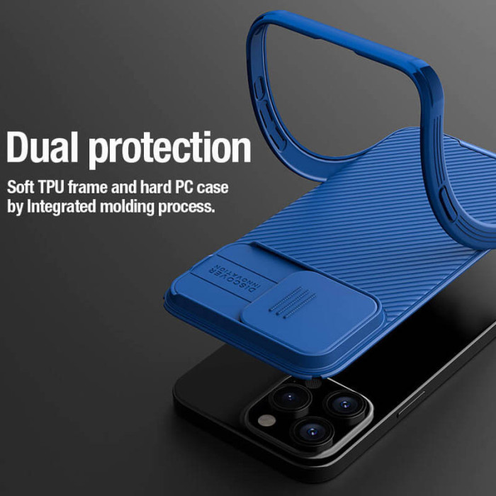 Карбонова накладка Nillkin CamShield Pro для Apple iPhone 15 Pro  Blue