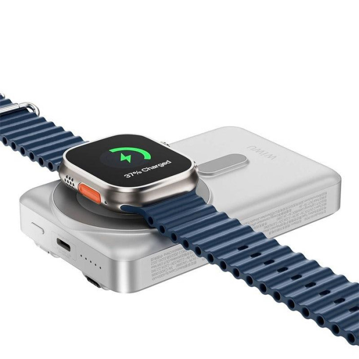Портативний ЗП Power Bank WIWU Wi-P056 22.5W+PD20W з БЗП+iWatch with cable 10000 mAh Silver