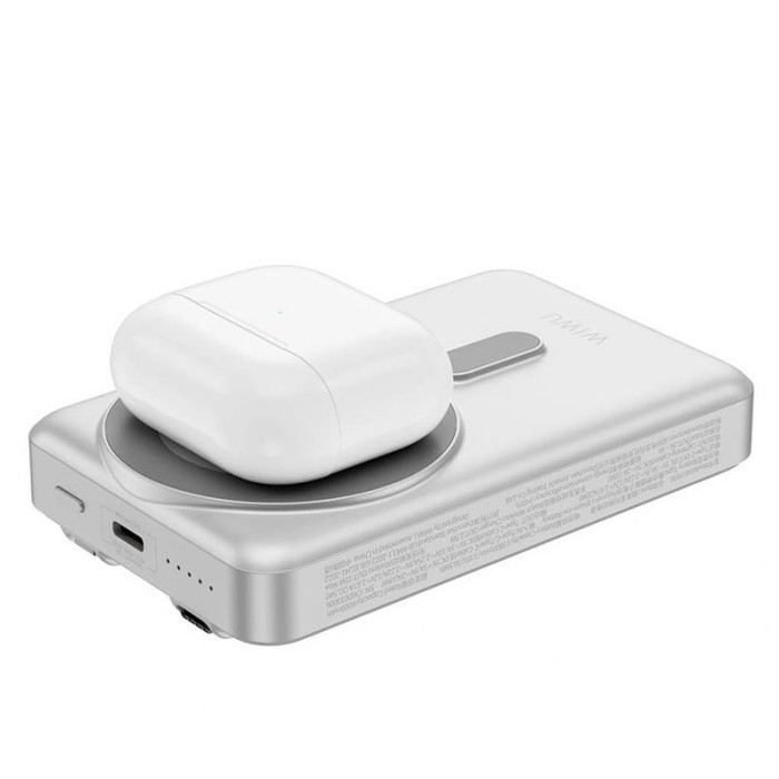 Портативний ЗП Power Bank WIWU Wi-P056 22.5W+PD20W з БЗП+iWatch with cable 10000 mAh Silver