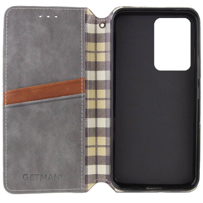 Шкіряний чохол-книжка GETMAN Cubic (PU) для Xiaomi Redmi A5/Poco C71 Сірий