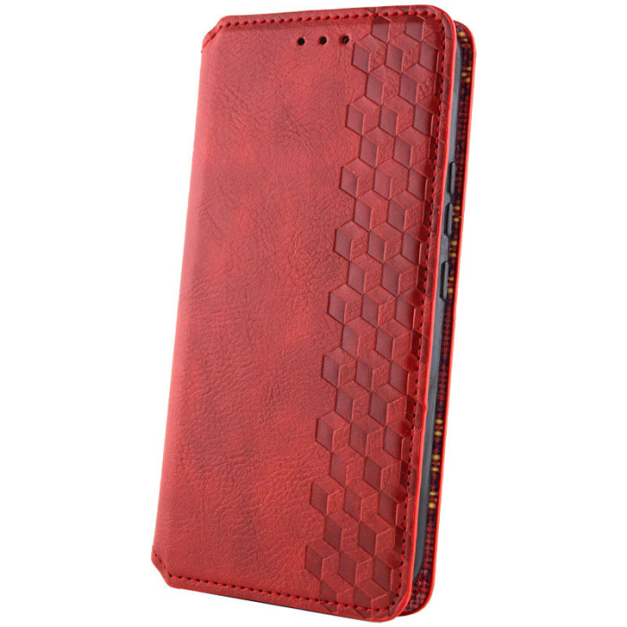 Шкіряний чохол-книжка GETMAN Cubic (PU) для Xiaomi Redmi Note 14 Pro 4G Червоний
