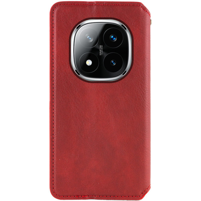 Шкіряний чохол-книжка GETMAN Cubic (PU) для Xiaomi Redmi Note 14 Pro 4G Червоний