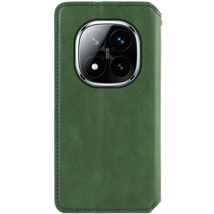 Шкіряний чохол-книжка GETMAN Cubic (PU) для Xiaomi Redmi Note 14 Pro 4G Зелений
