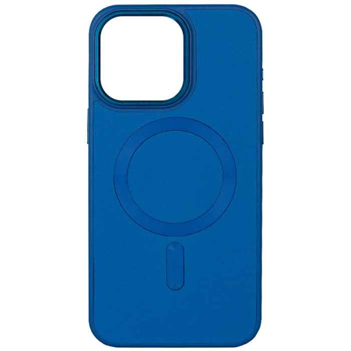 Шкіряний чохол Bonbon Leather Metal Style з MagSafe для Apple iPhone 15 Plus Синій/Indigo
