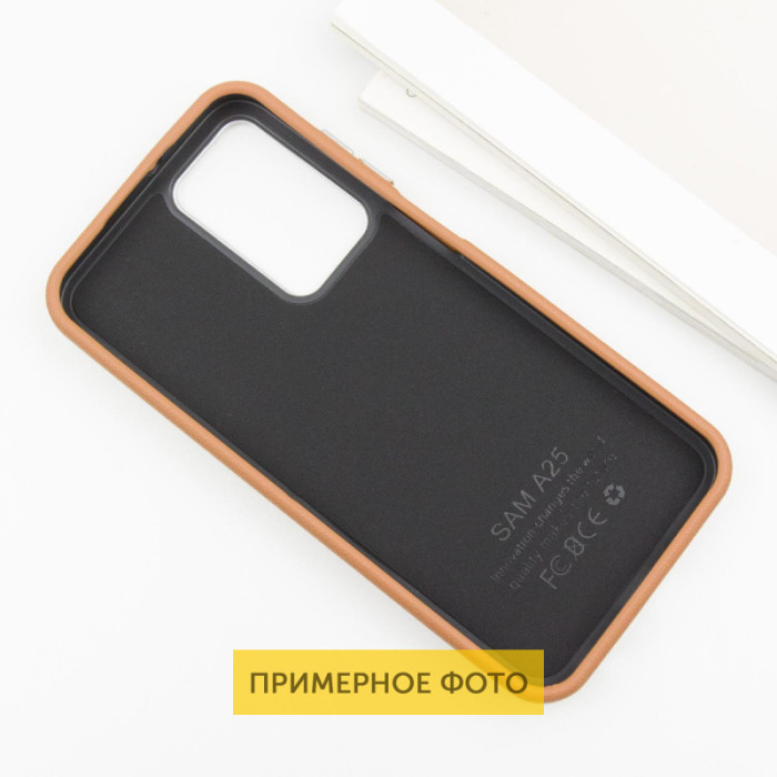 Шкіряний чохол Leather Case Metal Buttons для Xiaomi Redmi 13C/Poco C65 Brown