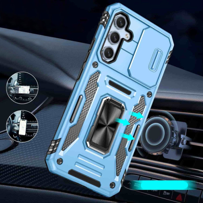 Ударостійкий чохол Camshield Army Ring для Samsung Galaxy A35/A55 Блакитний/Light Blue