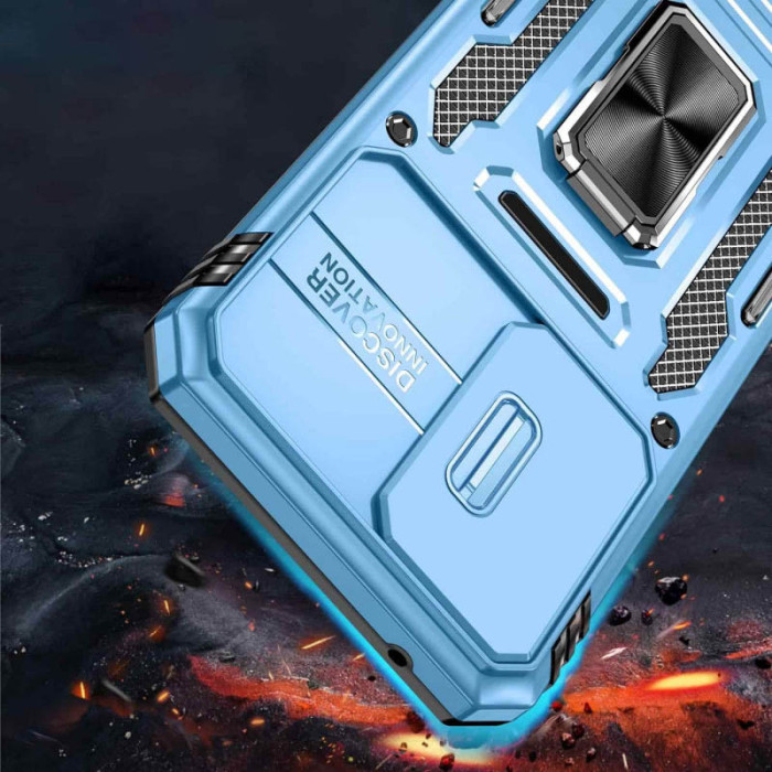 Ударостійкий чохол Camshield Army Ring для Samsung Galaxy A35/A55 Блакитний/Light Blue
