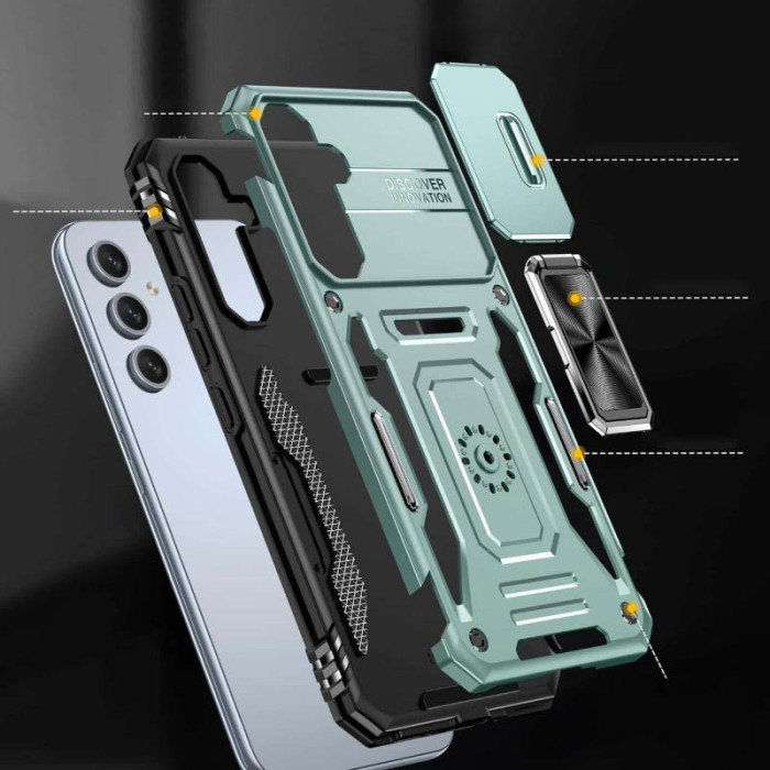 Ударостійкий чохол Camshield Army Ring для Samsung Galaxy A35/A55 Зелений/Light Green